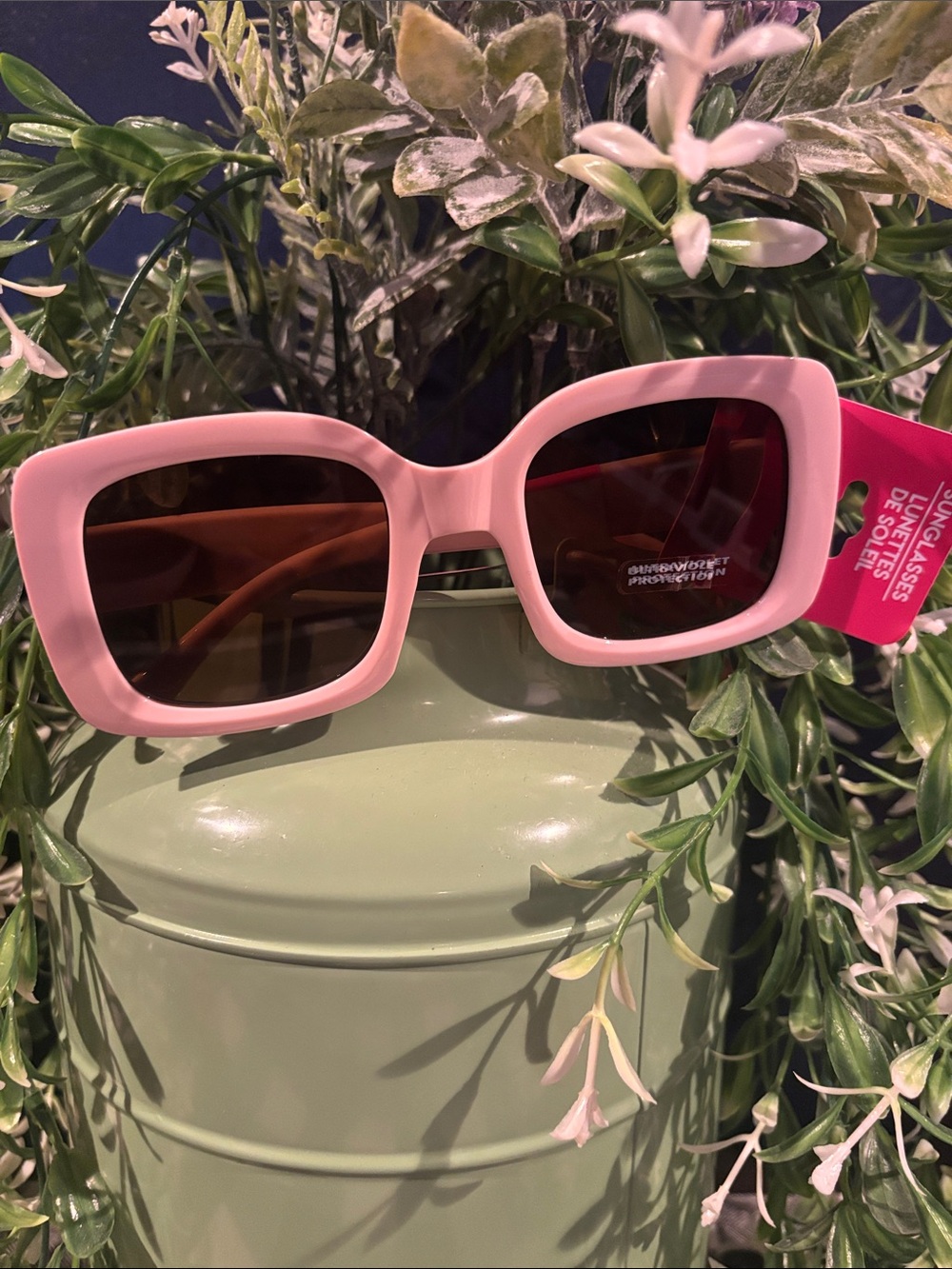 Chunky Square Pink Sunglasses